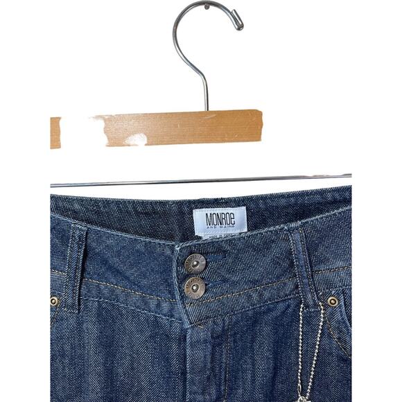 Monroe & Main Women's 12 Dark Wash Jeans Wide Leg Blue Denim - Picture 6 of 8